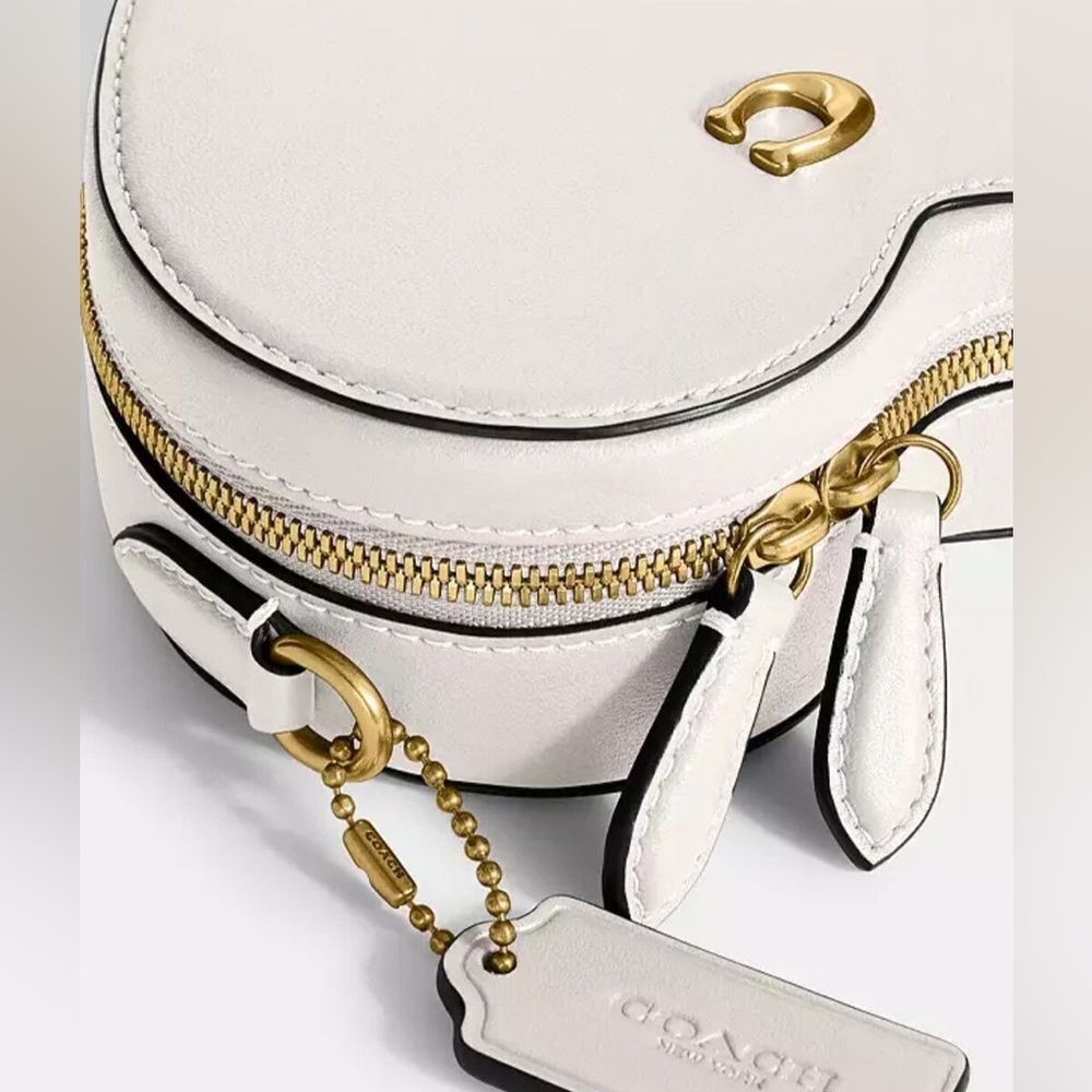 Coach White and Gold Crossbody Bag with Sleek Design